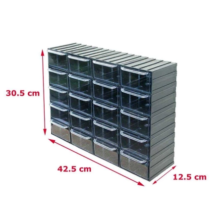 Magazynek szufladkowy modułowy - 20 szufladek, Konger PP2020
