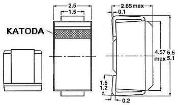 Dioda Schottky BYS10-45 - 1,5A 45V DO214AC