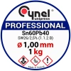 Cyna lutownicza Sn60Pb40 z topnikiem SW26, średnica 1 mm, szpula 1 kg, Cynel