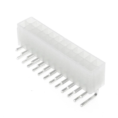 Wtyk ATX 24-stykowy męski kątowy do montażu na PCB, raster 4,20 mm, biały, KWM4505-24R
