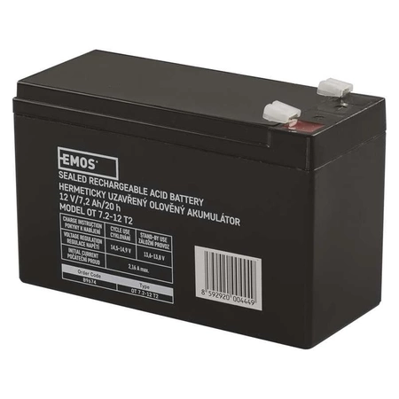 Akumulator AGM bezobsługowy, 12 V, 7,2 Ah, 151 × 65 × 94 mm, 2,2 kg, EMOS B9674