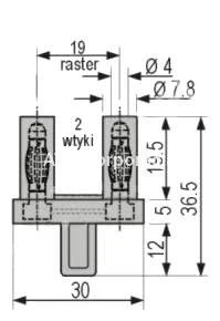 Mostek izolowany, 2 wtyki izolowane 4mm, czarny