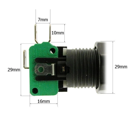 Przycisk do gier HG1-6S ON-(ON) podświetlany 12V, żółty