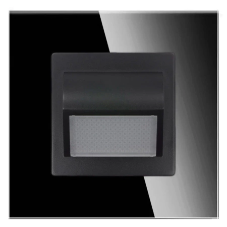 Lampka schodowa LED 230V 1W - szklana ramka - czarny - Tawoia Glass