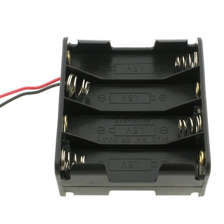 Koszyk baterii AA x8 (2x4) z przewodami