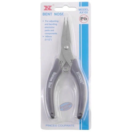 Szczypce wygięte 140mm, profesjonalne, Xytronic AX105