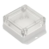 Obudowa hermetyczna ZP120.120.60UJPH, 119,9 × 119,9 × 60 mm, ABS+PC, jasnoszara, z uchem, z przezroczystym wieczkiem, Kradex