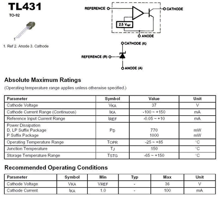 Układ scalony TL431CLP REFERENCE TO92