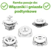 Ramka potrójna do gniazd i łączników, ceramiczna, biała, otwór owalny, seria VINTAGE