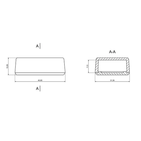 Obudowa 31x46, h=16mm czarna, Z43