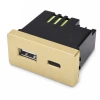 Ładowarka USB 20W super fast USB A+C złoty, moduł 1/2 do ramki Tawoia Glass