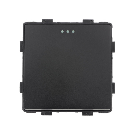 Włącznik światła + gniazdo elektryczne z ramką szklaną podwójną - czarny - Tawoia Glass