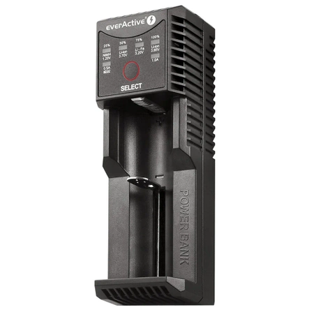 Ładowarka jednokanałowa Li-ion i Ni-MH z funkcją powerbanku, USB-C, everActive UC-100C