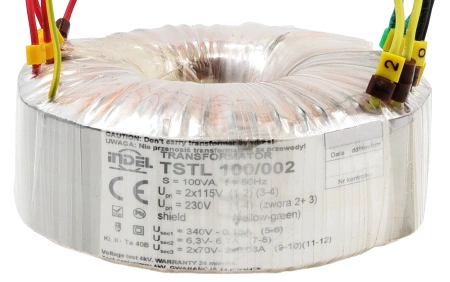 Transformator toroidalny 100VA Indel TSTL 100/002 115V (230V (340V, 6.3V, 2x70V) do wzmacniaczy lampowych