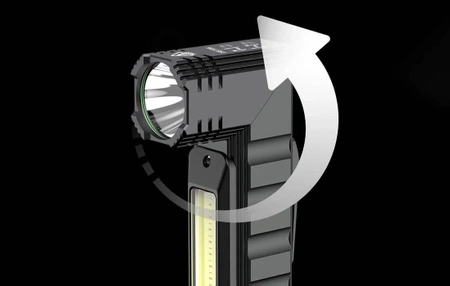 Latarka wielofunkcyjna Superfire G19, 200 lm, zasięg 200 m, 800 mAh, 5 tryby, boczna lampa COB