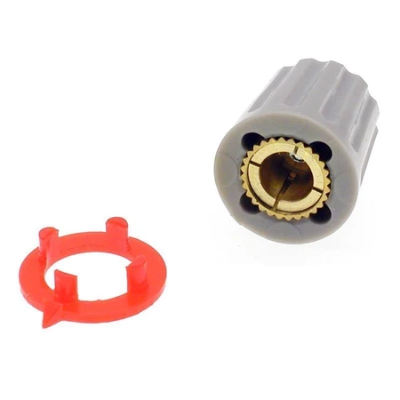 Gałka ze wskaźnikiem, oś 6mm, fi15x18mm, czerwona