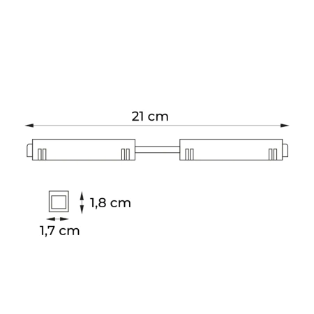 Łącznik zasilający prosty 1-fazowy do szyny magnetycznej czarny M-LINE