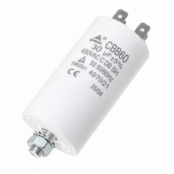 Kondensator rozruchowy do silnika 30µF 450VAC, CBB60, 4 konektory, Ø45 × 90 mm, EPERS