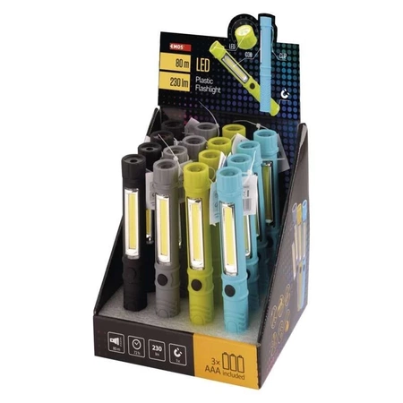 Latarka ręczna LED COB, 3×AAA, Emos P3897