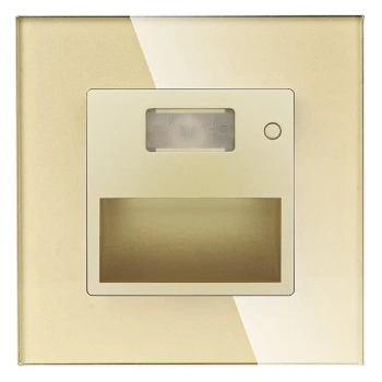 Lampka schodowa LED 230V 1.5W z czujką ruchu - szklana ramka - złoty - Tawoia Glass