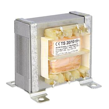 Transformator sieciowy TS 20/10, 20VA, 9V + 9V + 7,7V + 7,7V, 1A, 55 × 60 × 44mm, Indel