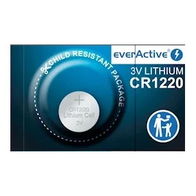 Bateria CR1220 3 V litowa, ogniwo guzikowe Ø12,5 × 2 mm, 40 mAh, everActive