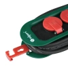 Przedłużacz, 2 gniazda, IP44, 4.2m, 3G1.5 mm2, 16A 3680W, zielono-czerwony