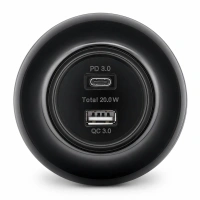 Gniazdo ładowania USB-A USB-C 20 W czarne LOFT/EX1 retro vintage