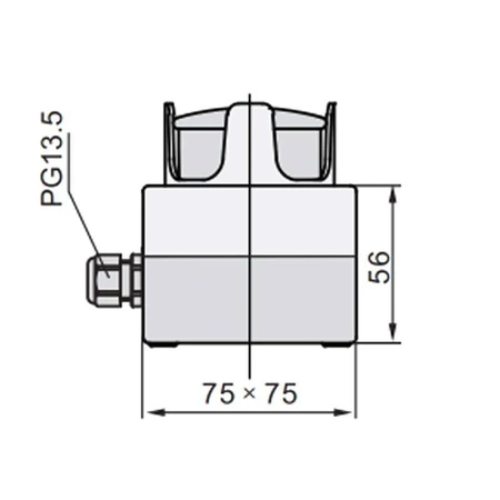 Przełącznik bezpieczeństwa przyciskowy w obudowie 75x75x56mm, ON-OFF, push-pull, 1 tor, czerwony