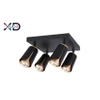 Kinkiet GU10 LED x4 czarny+złoty kwadrat, XUDO IK274B