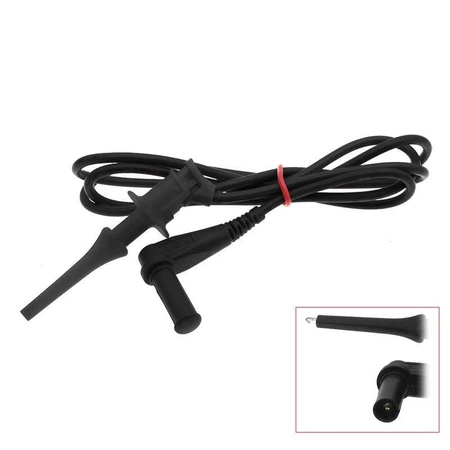 Przewód pomiarowy z chwytakiem, CAT II 300V, 5A, 110cm, czarny, CEM SD-9826A