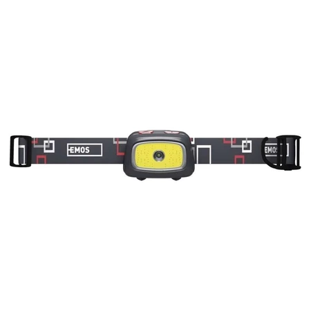 Latarka czołowa LED z białym, zielonym i czerwonym światłem, gwizdek SOS