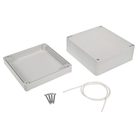 Obudowa hermetyczna z uszczelką do elektroniki 115,4 × 125,3 × 58,1 mm PS jasnoszary KRADEX Z59JH
