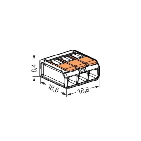Szybkozłącze instalacyjne zatrzaskowe WAGO x3 32A 450V 0.2-4mm2