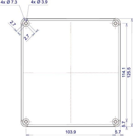 Obudowa hermetyczna z uszczelką do elektroniki 115,4 × 125,3 × 58,1 mm PS jasnoszary KRADEX Z59JH