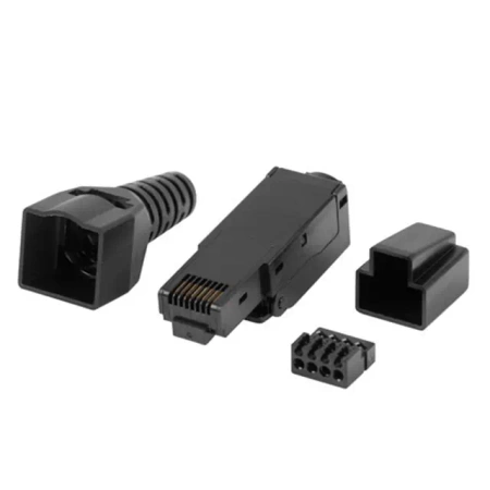 Wtyk LAN beznarzędziowy RJ45 8P8C kat 6A UTP plastikowy, do linki i do drutu Lanberg