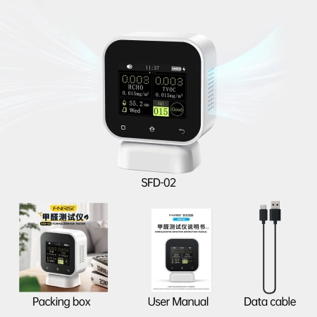 Miernik lotnych związków organicznych i formaldehydu, jakości powietrza i temperatury FNIRSI SFD-02
