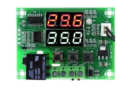 Termostat W1219, zakres -50 do 110°C, zasilanie 12 V, podwójny wyświetlacz, obciążalność 2300 W