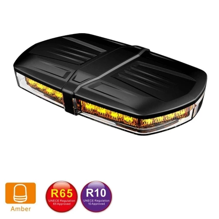 Belka ostrzegawcza LED na dach pojazdu, 24 cm, 23W, 32 LED, światło pomarańczowe, magnes, R65 R10, BLK0031