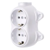 Gniazdo elektryczne Schuko podwójne białe natynkowe - Retro PRL