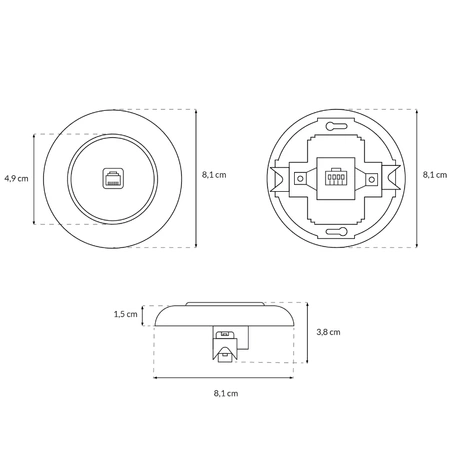 Gniazdo telefoniczne RJ11 z ramką, kolor czarny, seria Retro Vintage Loft