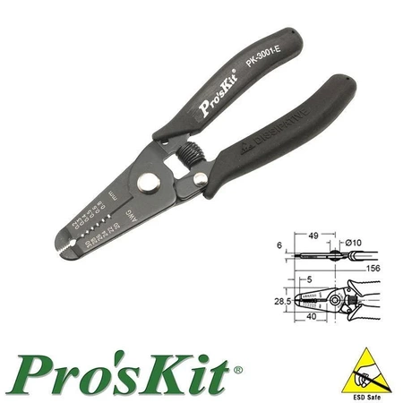 Ściągacz izolacji precyzyjny ESD, AWG 30-20, 156mm, 1PK-3001E Proskit