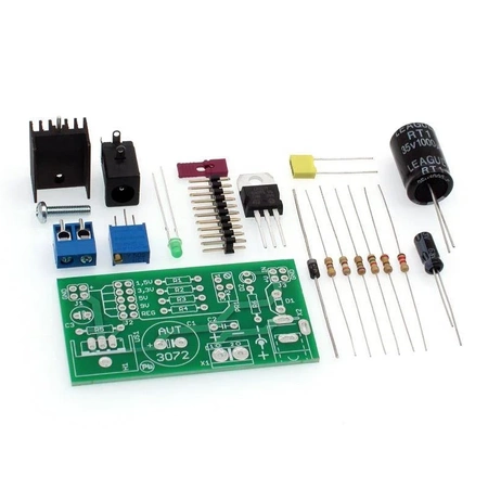 Zasilacz do płytek stykowych 1.5-9V 1.5A - zlutowany KIT AVT 3072