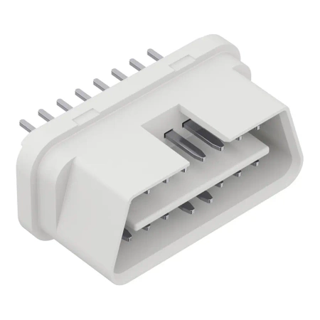 Złącze OBD męskie z pinami i blokadą przewodów, ABS, jasnoszare, Kradex ZOBD CAP PLUG J