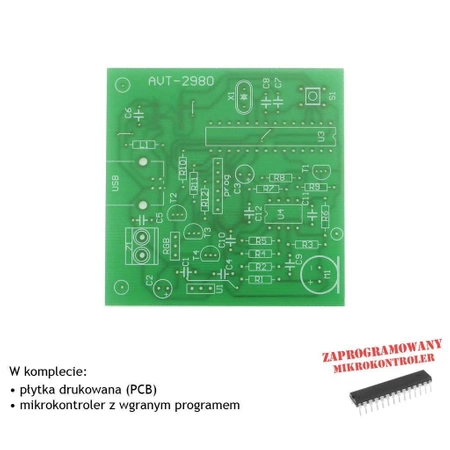 Kolorofon - sterownik RGB - PCB i mikroprocesor do projektu AVT 2980