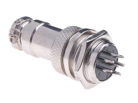 Gniazdo + wtyk na panel, seria C091 (GX16), dł. 47mm / 7 pin