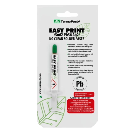 Pasta do lutowania Easy Print Sn62/Pb36/Ag2 1.4ml - AGTermoPasty AGT-023