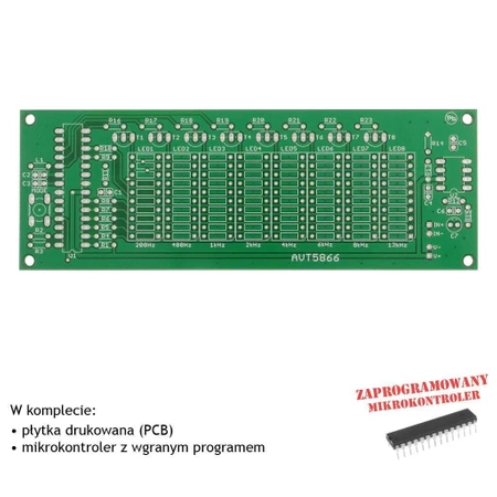 Spectra - analizator widma sygnału audio - PCB i mikroprocesor do projektu AVT 5866