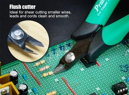 Szczypce cążki tnące boczne precyzyjne, Cu 1.3mm, 135mm, Proskit PM-101D