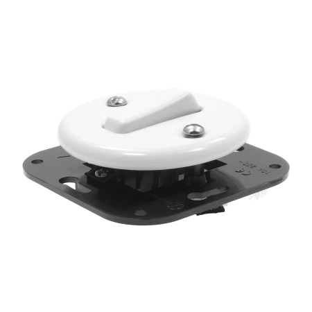 Włącznik światła pojedynczy ceramiczny, kwadratowy z ramką, podtynkowy biały Ceramic Loft